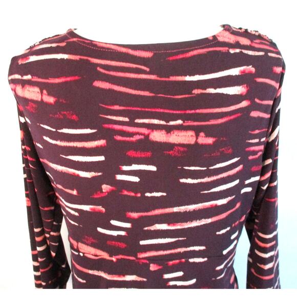 Daisy Fuentes Women's 3/4 Sleeve Purple Cinched Stretch Shirt Size Large - Picture 6 of 10